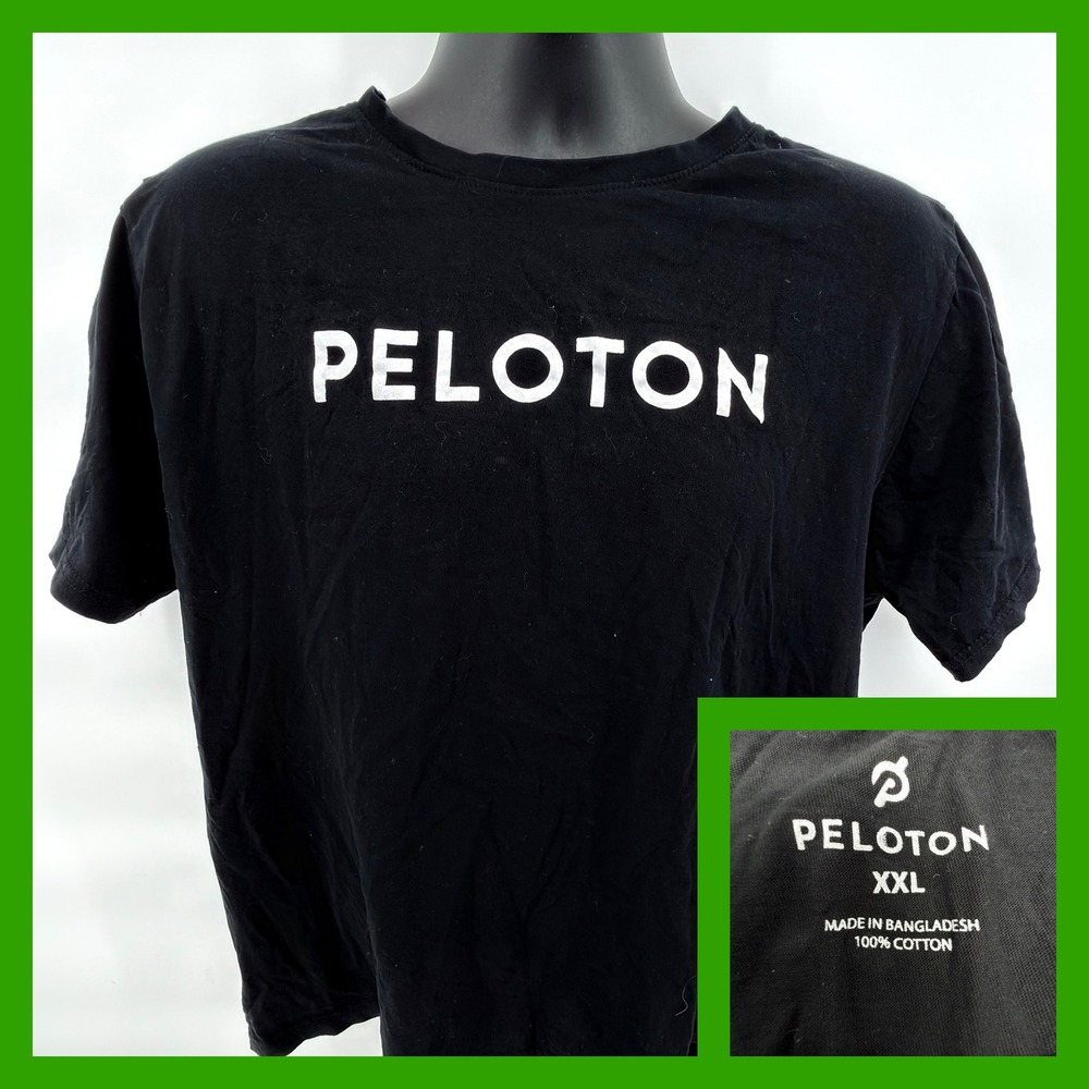 Peloton Graphic T-Shirt Women XXL Black Short Sleeve Cotton Logo 100 Milestone‎